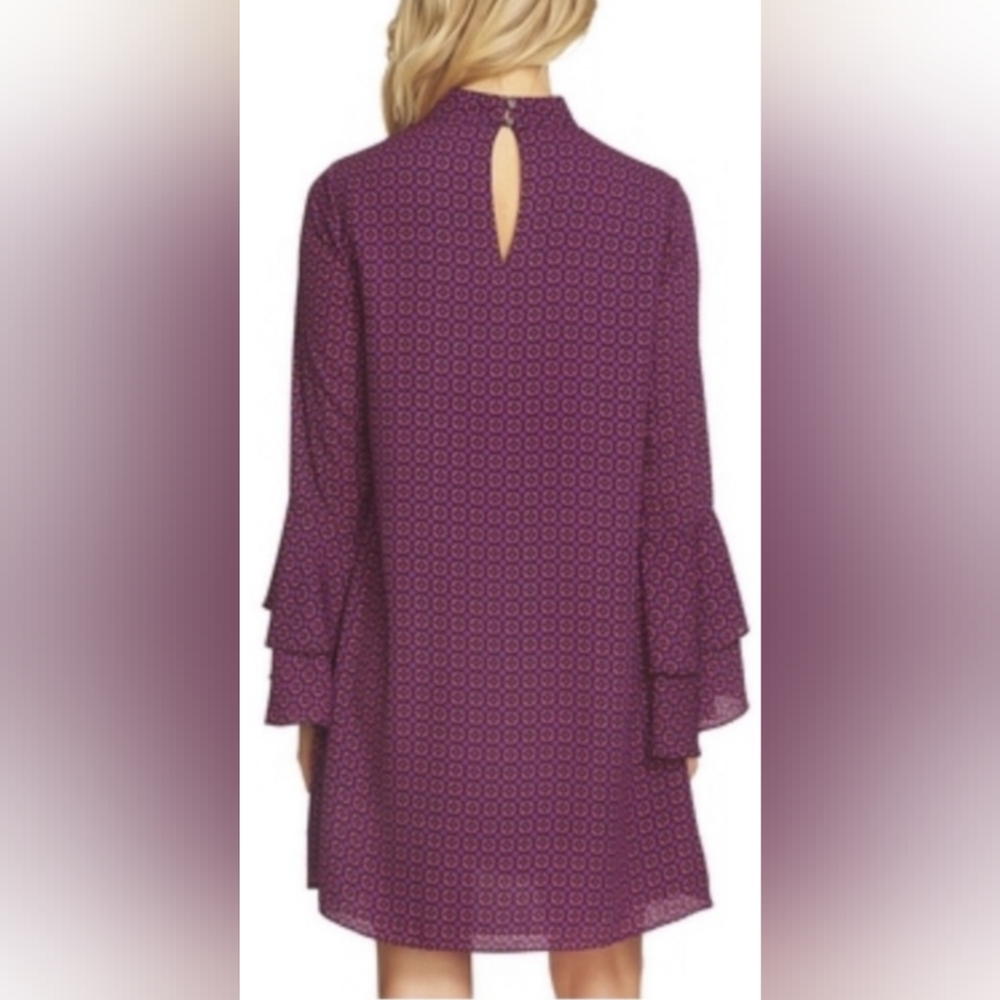 CeCe Mayfair Tiered Bell Sleeve Shift Mini Dress - Picture 3 of 4